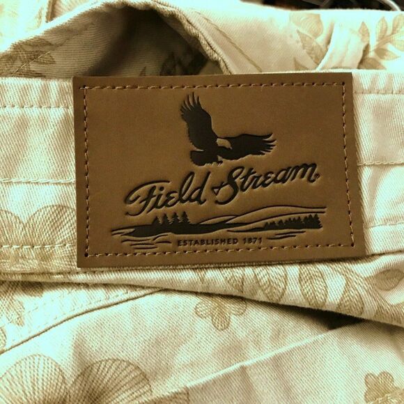 Field and Stream Womens Khaki Floral Print Shorts Twill Flat Front Sz 12 NEW - Picture 3 of 4